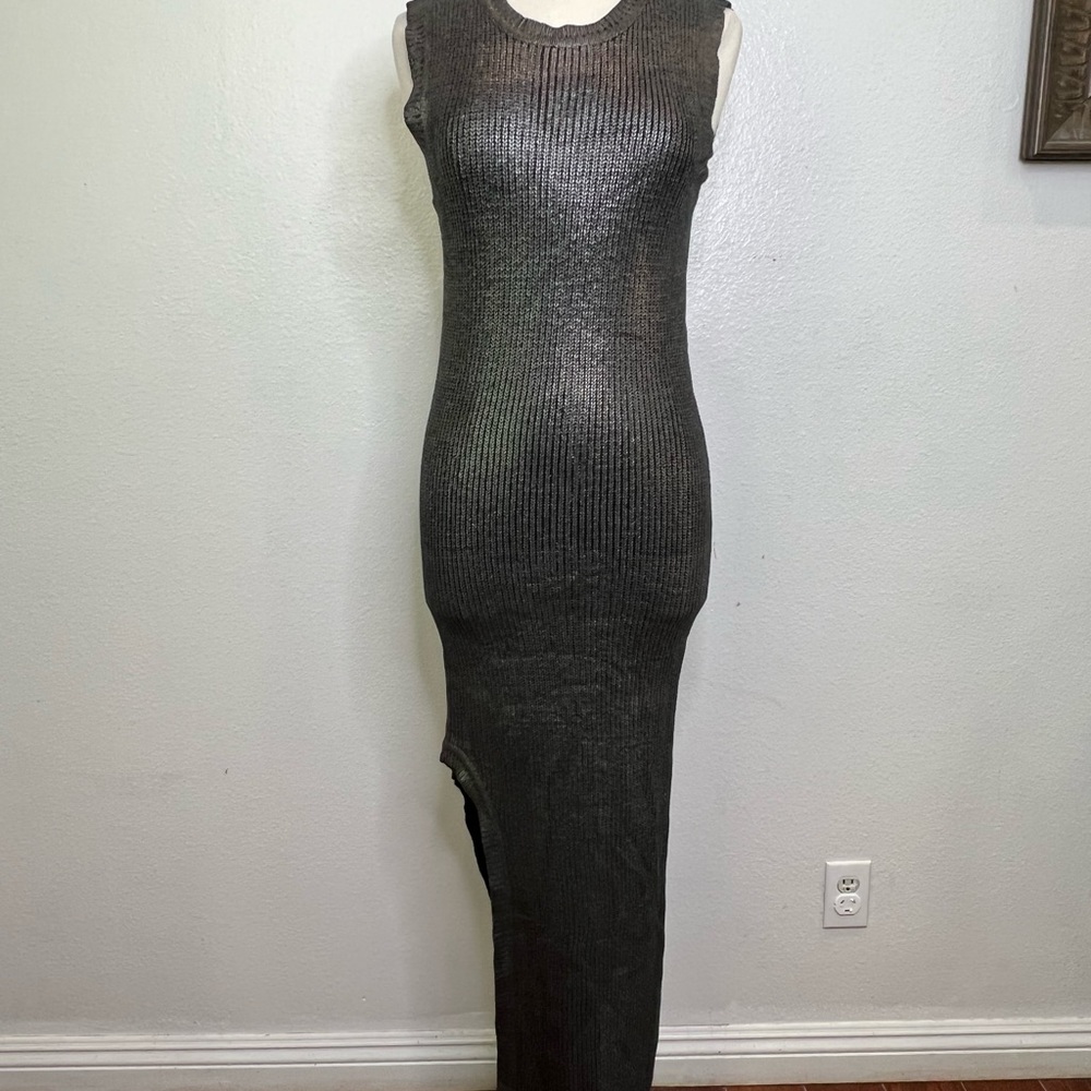 Nightwalker by Nasty Girls Taj Metallic Knit Dress Size S